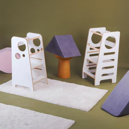PLUSH NEST Pomocnik kuchenny , Kitchen Helper, 3 poziomy, biały  Wooden Play