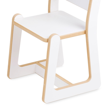 PLUSH NEST Baby chair + table set, white, Wooden Play