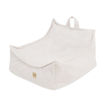 PLUSH NEST Puffy Square Armchair, 77x67x50, creme, boucle, lamm