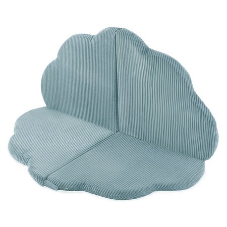 PLUSH NEST Blumenmatte, 115x115x5cm, blau, Premium-Cord, flauschige Blume