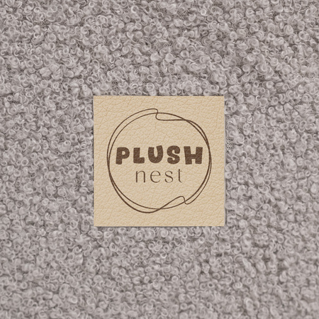 PLUSH NEST Suchy basen, okrągły, 90x30 cm, szary baranek (+ 200 piłek srebrne, perłowe, jasnoniebieskie)