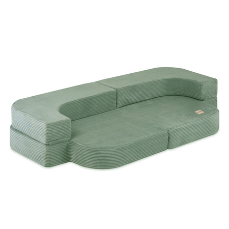 PLUSH NEST Sofa Bed Foldie, zielony sztruks premium