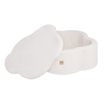 PLUSH NEST Suchy basen kwiatek z matą 95x30 cm, kremowy baranek