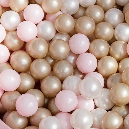 Plush Nest Dry flower pool , 95x30, light pink, premium corduroy, Floral Fun Zone, 200 balls: pearl, light pink pearl, gold