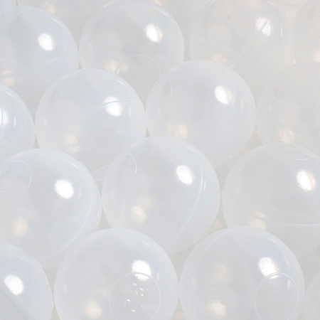 PLUSH NEST Dry pool balls, 6 cm, set of 200 pcs: pearl, gold, transparent