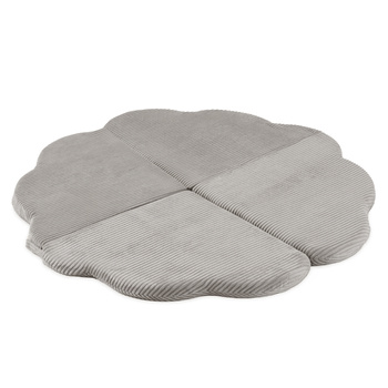 PLUSH NEST Blumenmatte, 115x115x5cm, beige, Premium-Cord, flauschige Blume