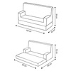 PLUSH NEST Foldie-Sofa mit Armlehnen, blauer Premium-Cord