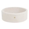 PLUSH NEST Dry pool, round, 90x30 cm, cream lamb (+ 200 balls gold, pearl, transparent)