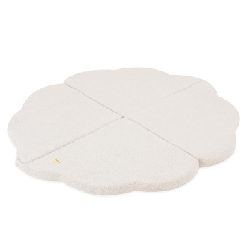 PLUSH NEST flower mat, 115x115x5cm, cream, lamb, fluffy flower