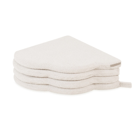 PLUSH NEST Blumenmatte, 115x115x5cm, creme, Lammfell, flauschige Blume