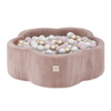 Plush Nest Dry flower pool , 95x30, pink, premium corduroy, Floral Fun Zone, 200balls: pearl, light pink pearl, gold