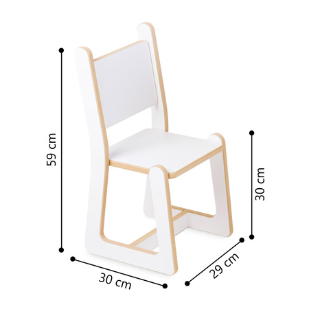 PLUSH NEST Baby chair + table set, white, Wooden Play