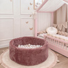 PLUSH NEST Dry ball pool, 90x30 cm, round, Rose, Puffy Lamell, 200 balls: pearl, gold, light pearl pink