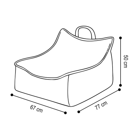 PLUSH NEST Puffy Square Fotel,  77x67x50,  beżowy,  sztruks