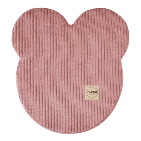 PLUSH NEST Teddybär-Pouf, 46x25 cm, rosa, hochwertiger Kordsamt