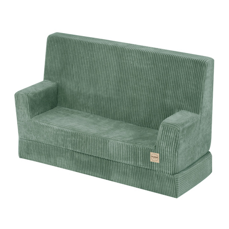 PLUSH NEST Foldie sofa with armrests, premium green corduroy