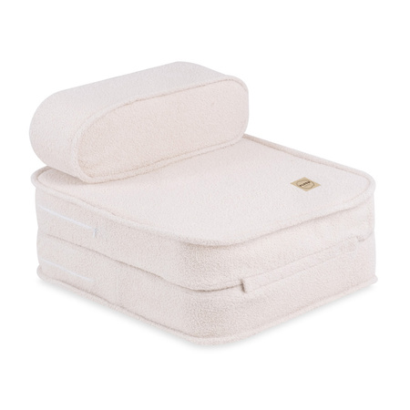 PLUSH NEST child's reclining armchair, 150x60x25 cm, cream lamb