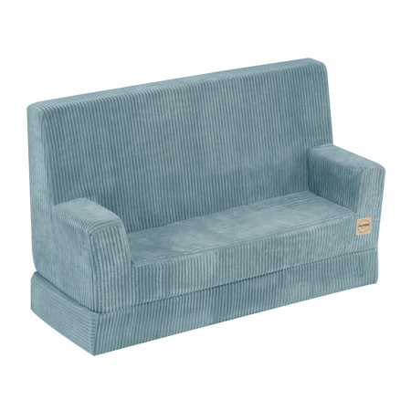 PLUSH NEST Foldie-Sofa mit Armlehnen, blauer Premium-Cord