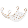 PLUSH NEST Bujak dla dzieci XS Mini Rocker 2w1 + poduszka Jasny Beżowy, biały, Wooden Play