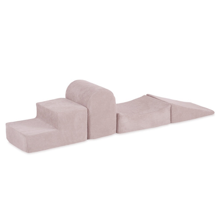PLUSH NEST Plac zabaw 4 elementy, jasny róż, sztruks premium