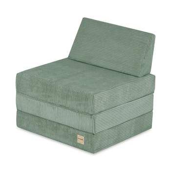 PLUSH NEST Foldie large mattress with headrest, premium green corduroy