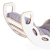 PLUSH NEST Small Rocker 4-in-1 Wippe + Kletterwand/Rutsche + Kissen (Velvet grey), weiß Wooden Play