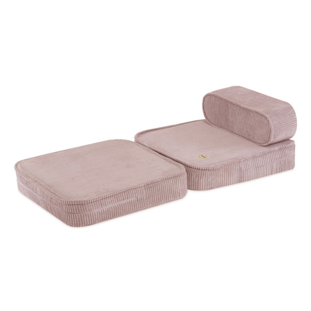 PLUSH NEST Kindersessel, 150x60x25 cm, rosa Kord Premium