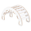 PLUSH NEST Bujak Small Rocker 4 w 1 + ścianka wspinaczkowa/zjeżdżalnia + poduszka Jasny Beżowy, biały Wooden Play