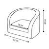 PLUSH NEST Fotelik, niebieski sztruks premium