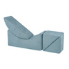 PLUSH NEST Kinderchaiselongue, Liege, 145x35x45cm, blauer Premium-Cord