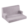 PLUSH NEST Foldie Sofa mit Armlehnen, graues Lammfell