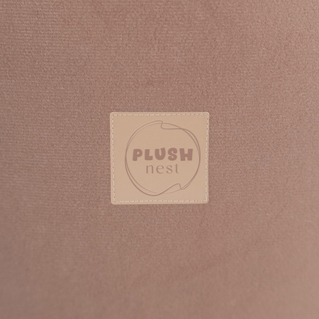 PLUSH NEST Dry pool beige 90x30 with balls, velvet, round 200 balls: pearl, transparent, gold