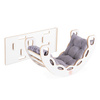 PLUSH NEST Small Rocker 4-in-1 rocker + climbing wall/slide + cushion (Velvet gray), white Wooden Play