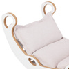 PLUSH NEST Bujak dla dzieci XS Mini Rocker 2w1 + poduszka Jasny Beżowy, biały, Wooden Play