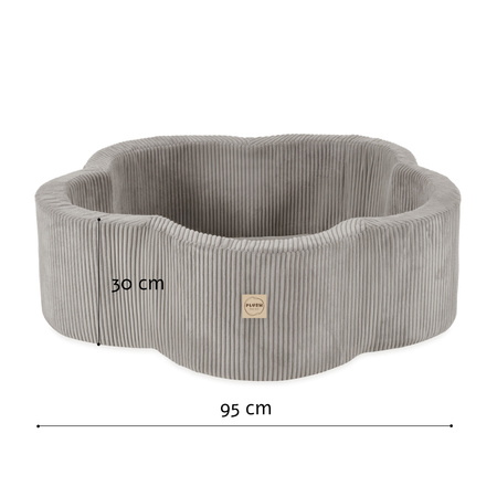 Plush Nest Suchy basen kwiatek, 95x30, beżowy, sztruks premium, Floral Fun Zone