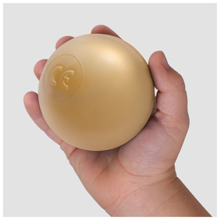 Dry pool balls, 6 cm, set of 200 pcs: pearl, gold, pearl light pink