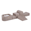 PLUSH NEST Mini-Spielplatz (+Pool und 100 Bälle), beige, Premium-Cord