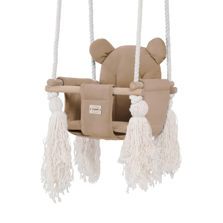 PLUSH NEST Huśtawka Miś, beżowy (złoty), velvet