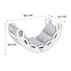 PLUSH NEST Small Rocker 4-in-1 Wippe + Kletterwand/Rutsche + Kissen Hellgrau, weiß Holzspielzeug