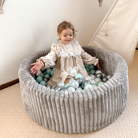 PLUSH NEST Dry Pool, 90x30 cm, round, Gray, Puffy Lamell