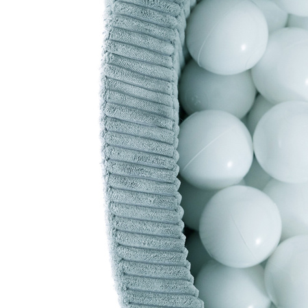 PLUSH NEST Trocken Bällebad, 90x30 cm, rund, blau, Premium Cord