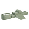 PLUSH NEST Mini playground (+basin and 100 balls ), green , premium corduroy