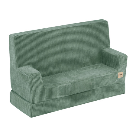 PLUSH NEST Foldie sofa with armrests, premium green corduroy