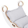 PLUSH NEST Bujak dla dzieci XS Mini Rocker 2w1 + poduszka Jasny Szary, biały, Wooden Play
