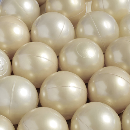 PLUSH NEST Dry pool balls, 6 cm, set of 200 pcs: pearl, gold, transparent