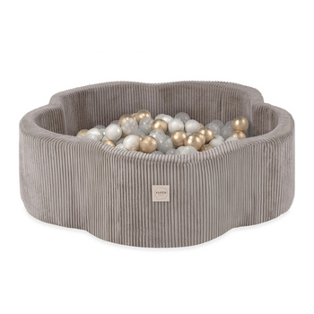 Plüsch Nest Dry Blumenpool, 95x30, beige, Premium Cord, Floral Fun Zone, 200 Kugeln: perl, gold, transparent