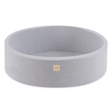 PLUSH NEST Ball pool, light gray, round, cotton, 90x30, 200 balls: mint, silver, white