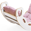 PLUSH NEST Small Rocker 4-in-1 rocker + climbing wall/slide + cushion (pink Velvet), white Wooden Play