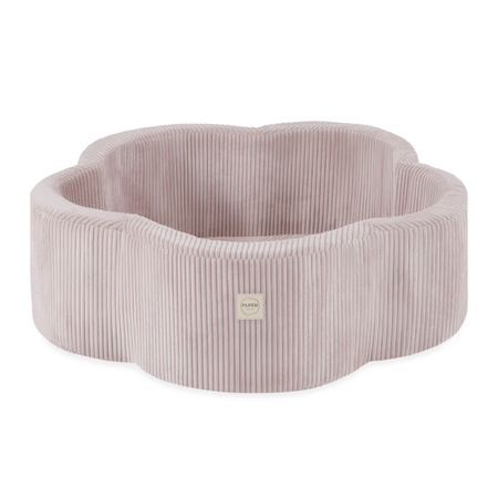 Plush Nest Dry flower pool , 95x30, light pink, premium corduroy, Floral Fun Zone, 200 balls: pearl, light pink pearl, gold