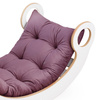 PLUSH NEST Bujak Big Rocker 6 w 1, ścianka wspinaczkowa/zjeżdżalnia, blat, krzesełko, poduszka (lila Velvet), Wooden Play